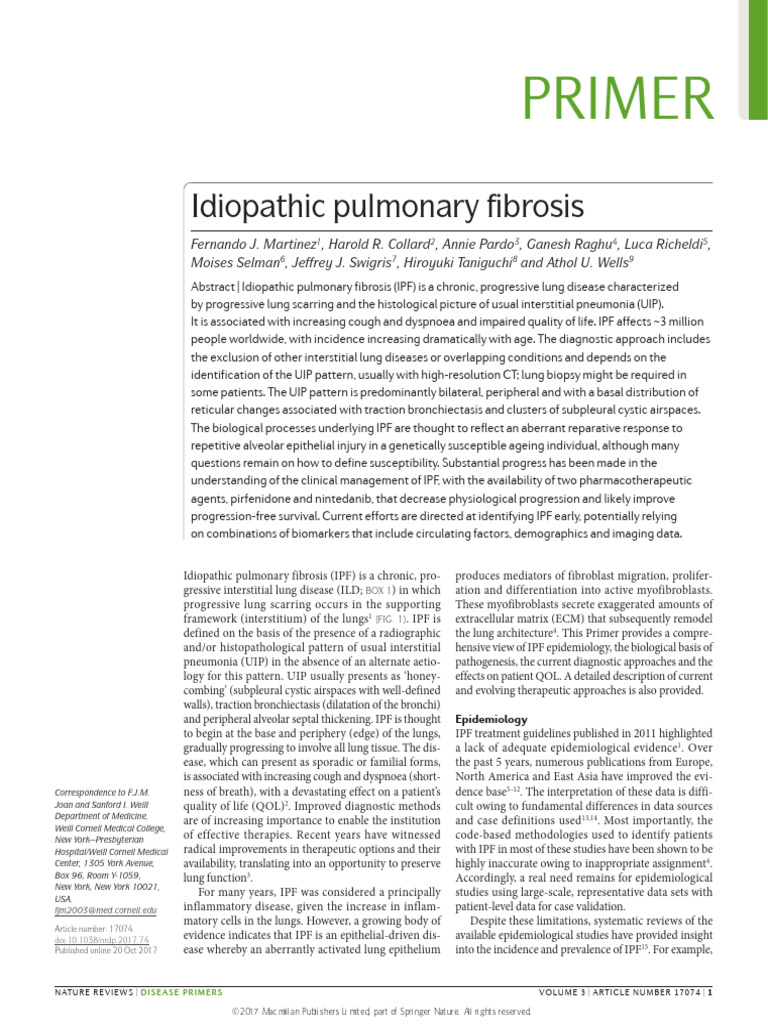 Idiopathic Pulmonary Fibrosis - Primer | PDF