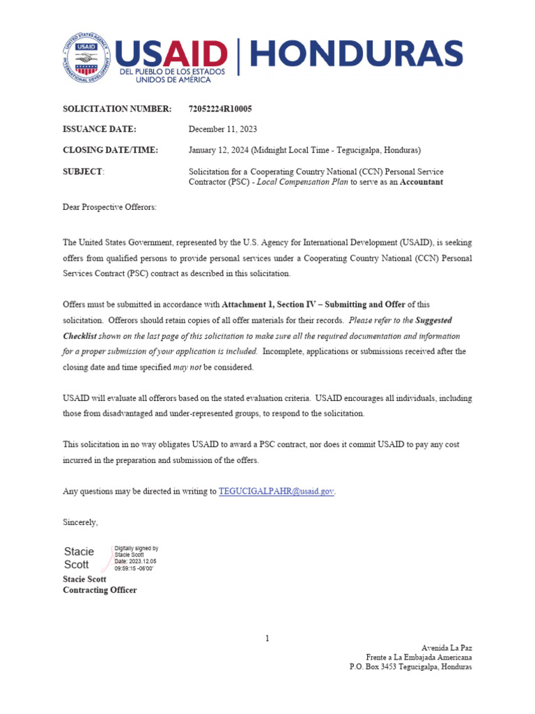 Solicitation No. 72052224R10005 Accountant, FSN - 10 | PDF