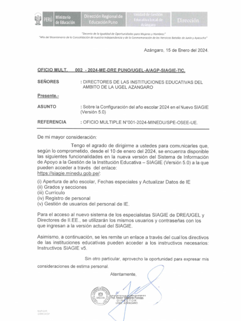 Oficio Siagie 2024 PDF