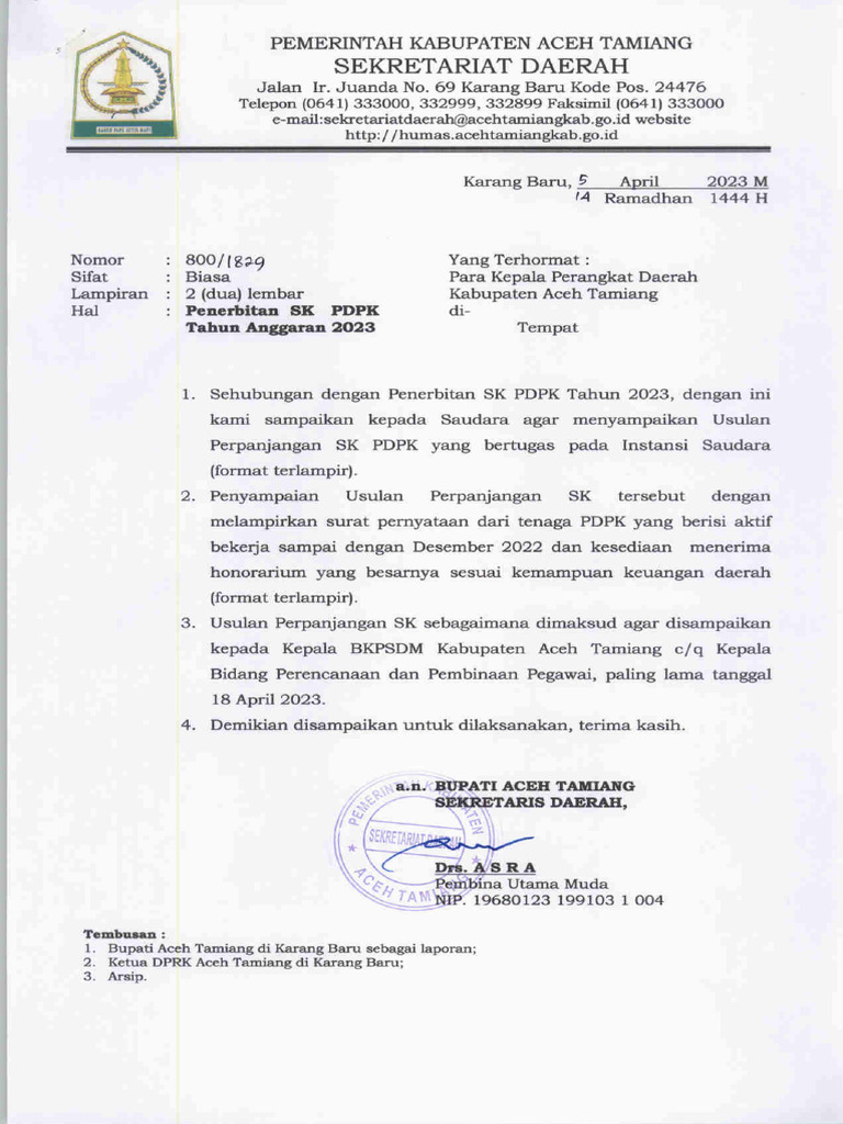 Penerbitan SK PDPK Tahun Anggaran 2023 | PDF