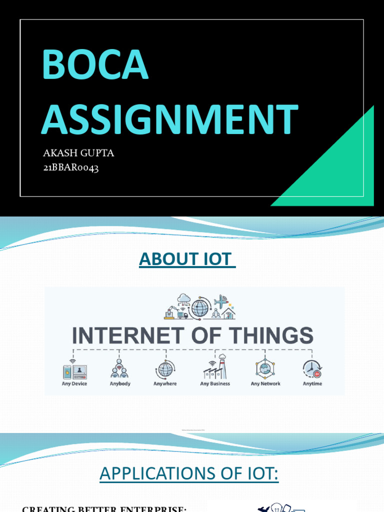 Applications of Iot - Akash | PDF | Technology & Engineering