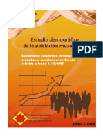 Estudio Demográfico de La Población Musulmana en España