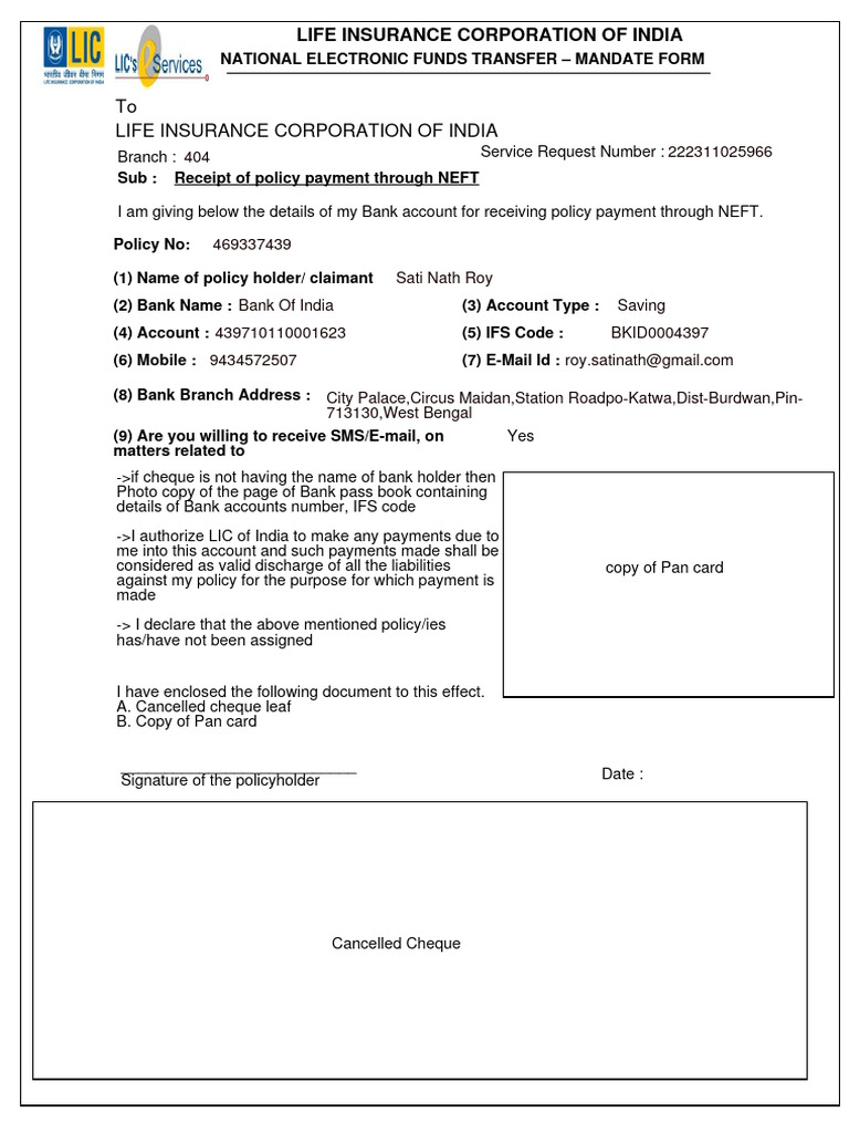 NEFT Form Null | PDF