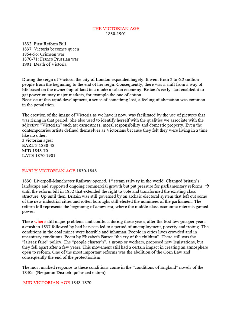 The victorian age summary pdf victorian era united kingdom of