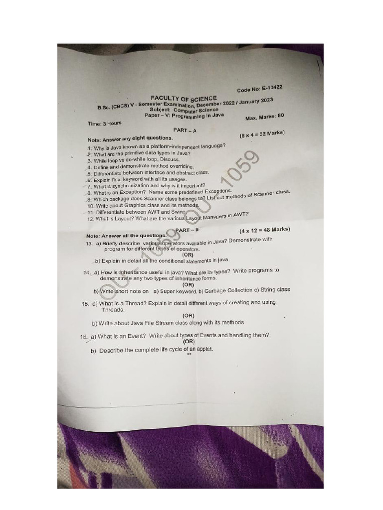 Java Sem 5 Jan 2023qp | PDF