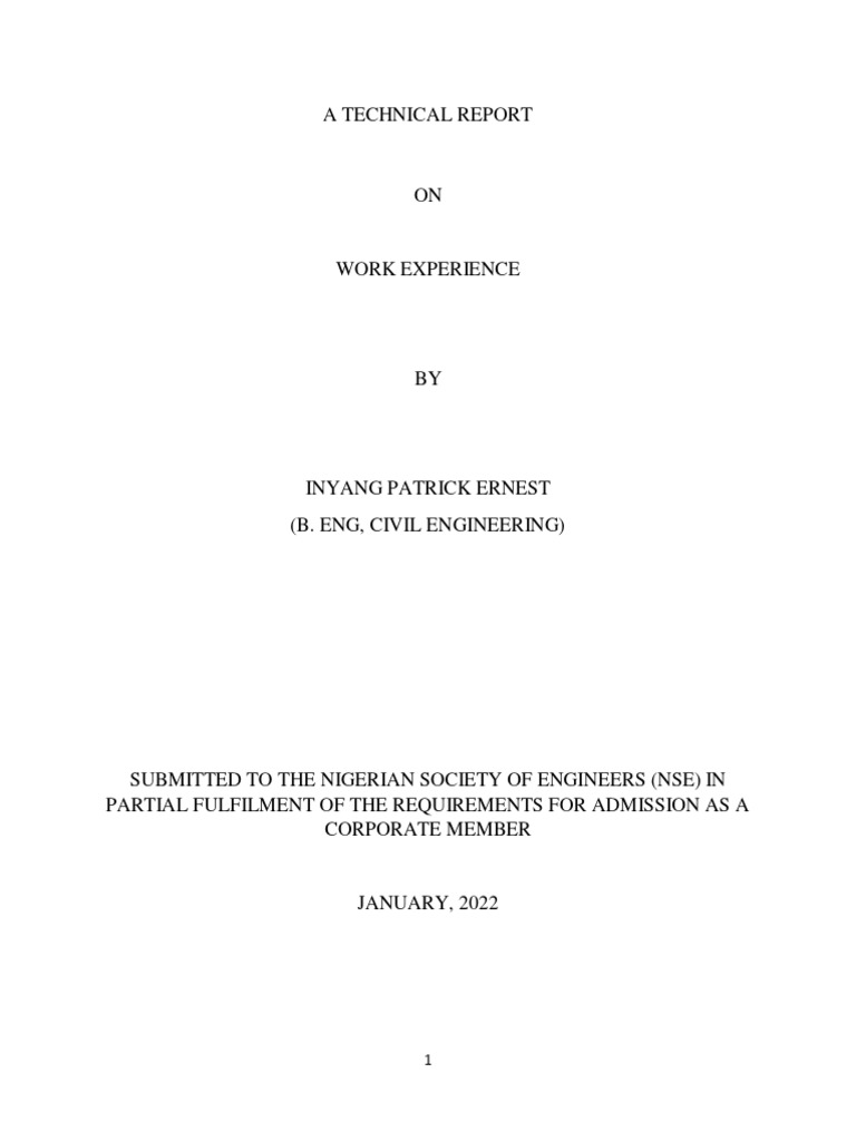 Technical Report Nse Patrick Inyang 01 Pdf