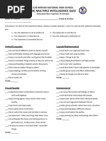 Multiple Intelligences - Assessment | PDF | Educational Assessment ...
