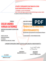 Trabajo en Alturas Nivel (Reentrenamiento) : Oscar Andres Vargas Gutierrez