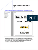 Gehl Backhoe Loader GBL X 920 Parts Manual