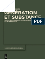 (Scientia Graeco-Arabica 18) Cerami, Cristina - Génération Et Substance. Aristote Et Averroès Entre Physique Et Métaphysique-De Gruyter (2015)