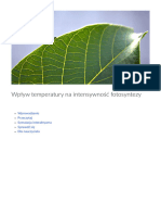 Wplyw Temperatury Na Intensywnosc Fotosyntezy