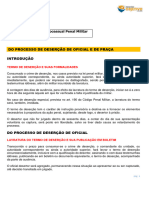 Do Processo de Deserção Oficial e de Praça