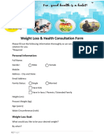 WeightLoss and Health Consultation Form