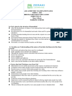 C.R.E Form 2 - Marking Scheme
