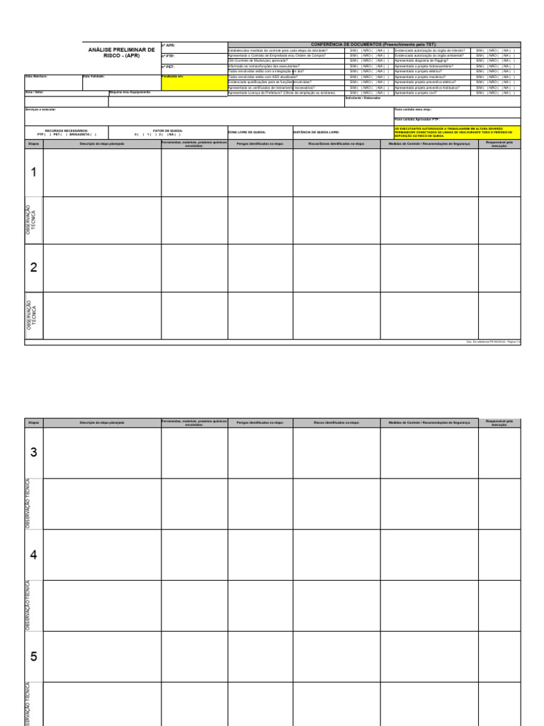 APR - Modelo em Branco | PDF