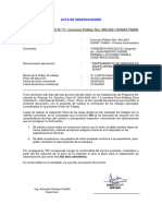 Acta de Observaciones Ot N 71 Mantenimiento Mampara Almacen