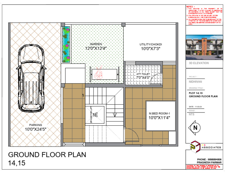 Plot No 14, 15 Ground Floor Plan | PDF | Infographics | Civil Engineering