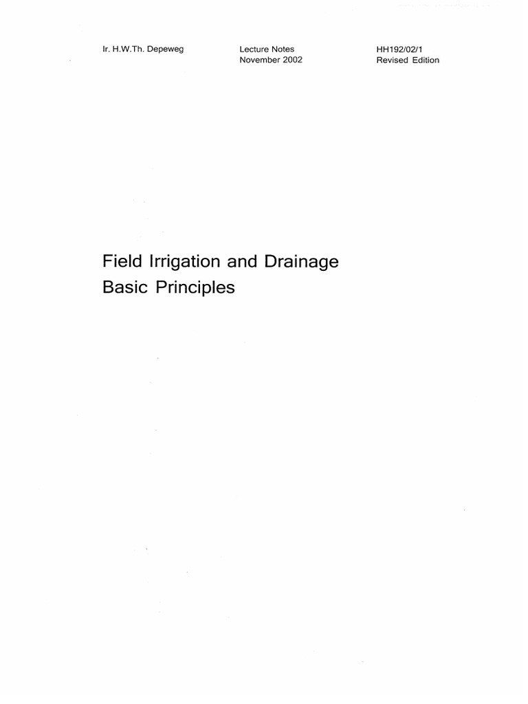 Field Irrigation and Drainage | PDF