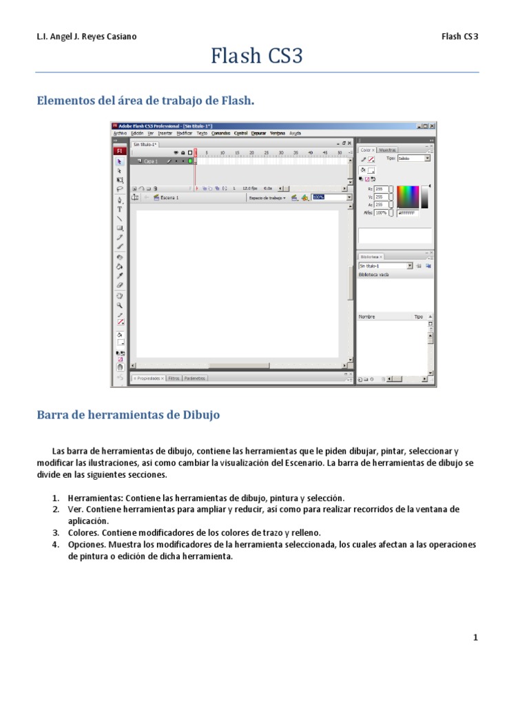 Tutorial de Herramientas en Flash CS3 | PDF | Point and Click | Dibujo