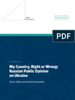 Volkov e Kolesnikov Set. 2022. My Country, Right or Wrong - Russian Public Opinion On Ukraine. 16p.