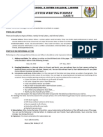 Resource - Letter Writing Format (Class Vi)