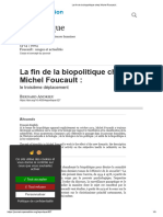 La Fin de La Biopolitique Chez Michel Foucault