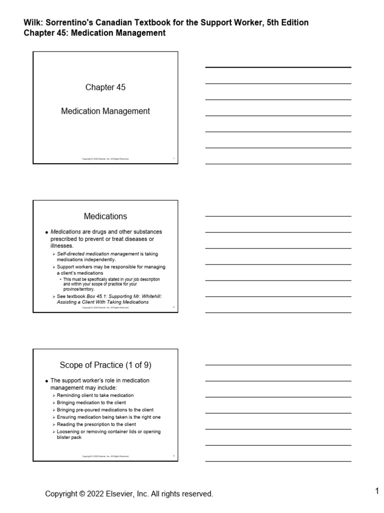 Chapter 45 Medication Management Studenbt PPT Notes | PDF