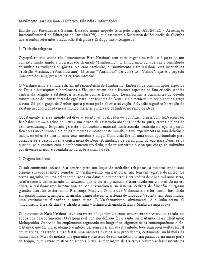 12 Coisas que você devia saber sobre o Movimento Hare Krishna - Mais Que  Curiosidades
