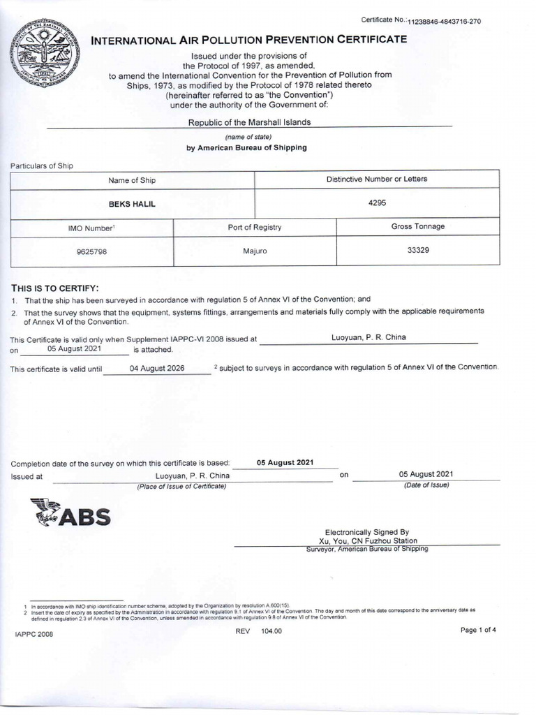 3 international air pollution prevention certificate pdf