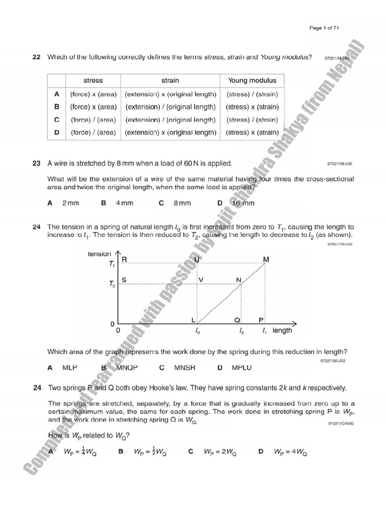 9702 p1 09 Deformation of Solids Till MJ 2019 | PDF