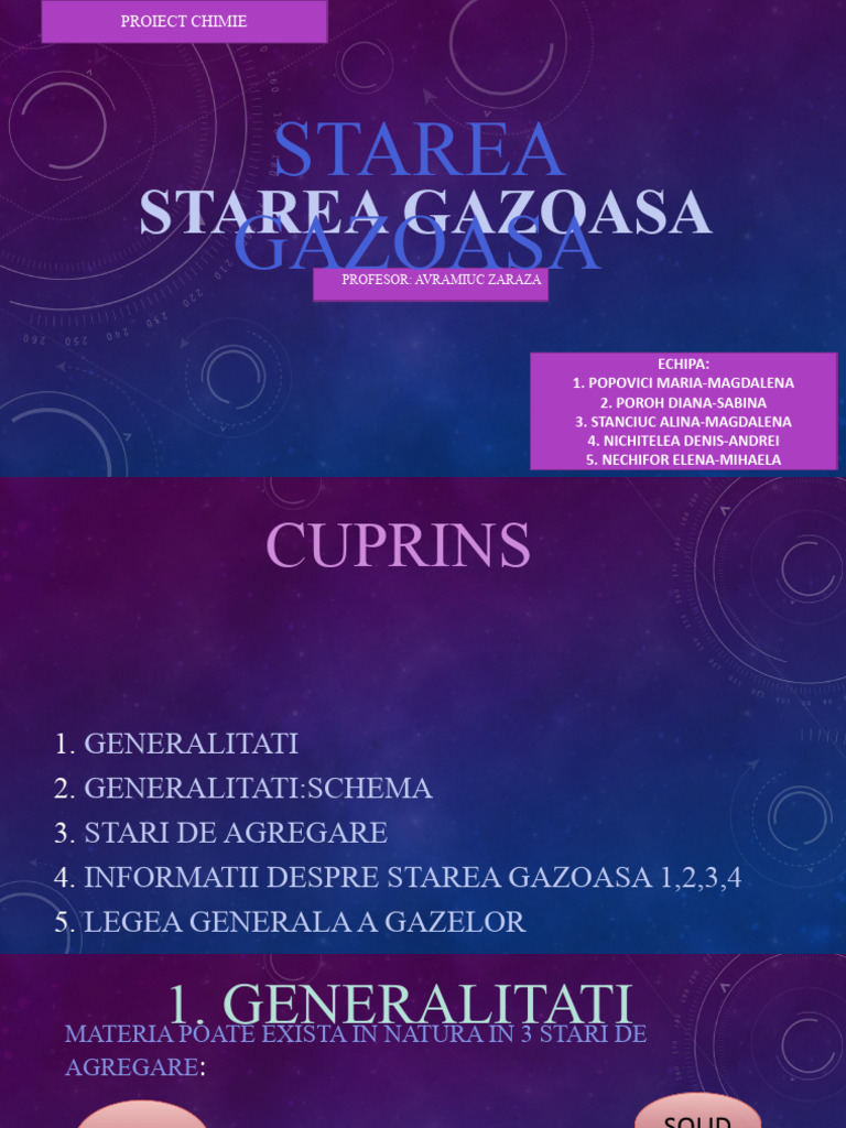 Starea Gazoasa Proiect | PDF