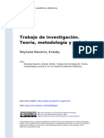 Reynosa Navarro, Enaidy (2018). Trabajo de Investigación. Teoría, Metodología y Práctica