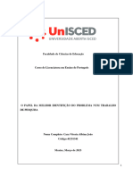 Faculdade de Ciências de Educação: O Papel Da Melhor Identifição Do Problema Num Trabalho