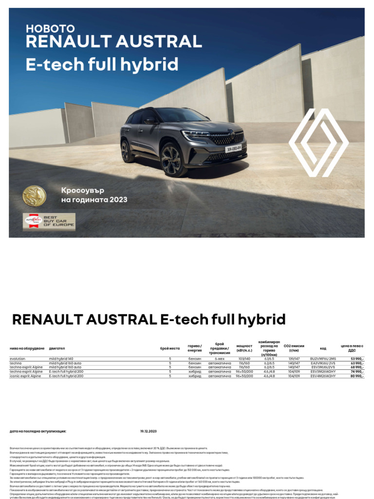 Renault Austral Preisliste Pdf
