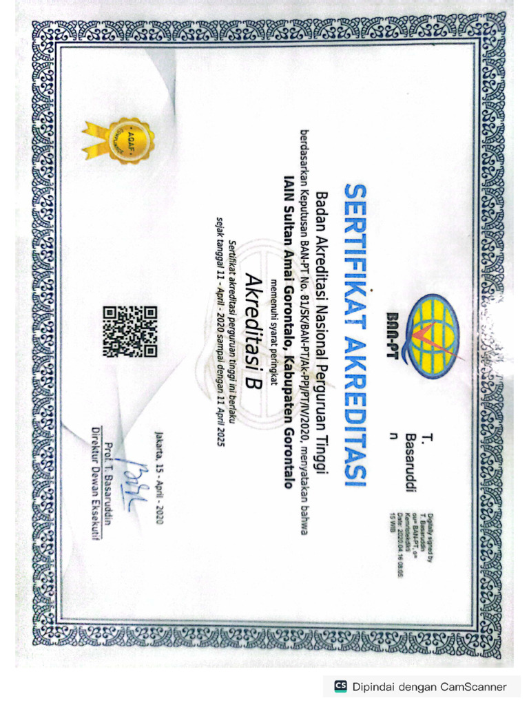 Sertifikat Akreditasi Kampus Jurusan Pdf