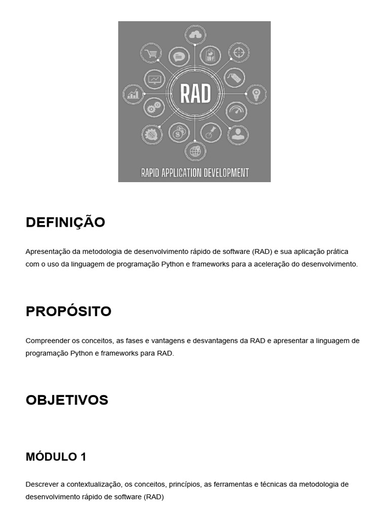 Metodologia RAD com Python e Frameworks | PDF | Testes de software ...