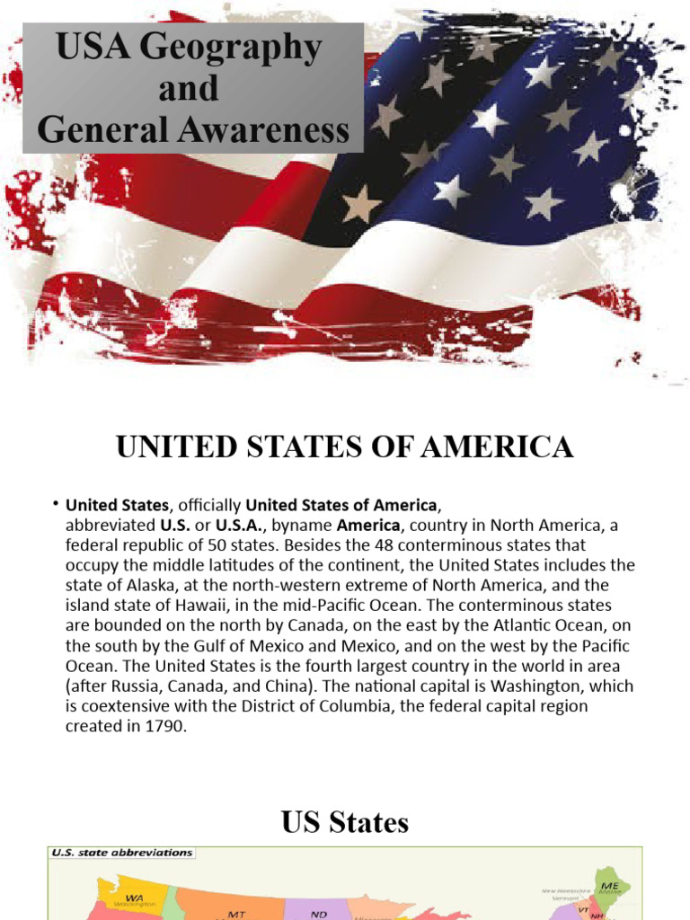 USA Geography and Key Facts Guide | PDF | Travel