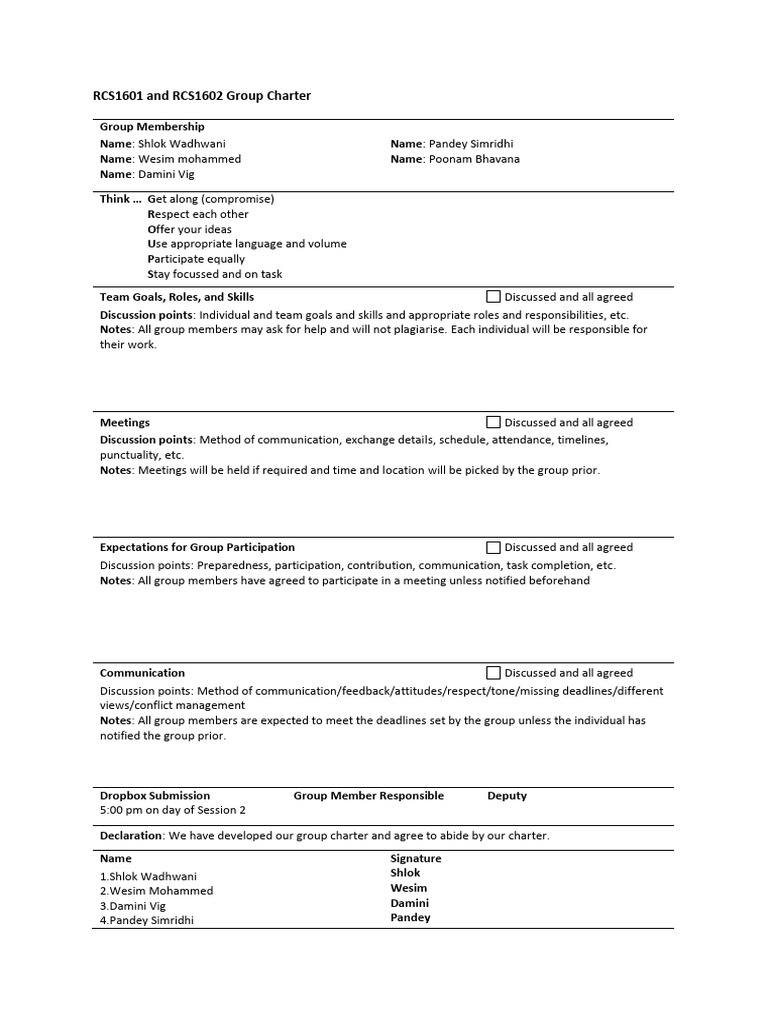 Chem 1b Group Charter | PDF