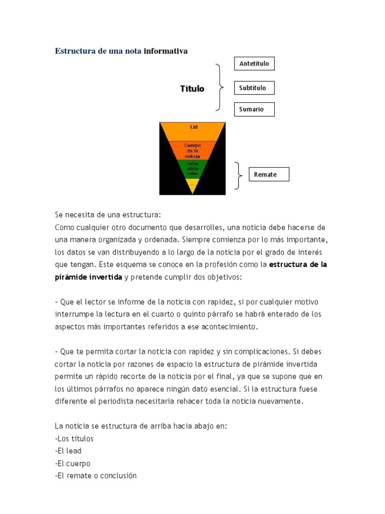 Estructura de Una Nota Informativa
