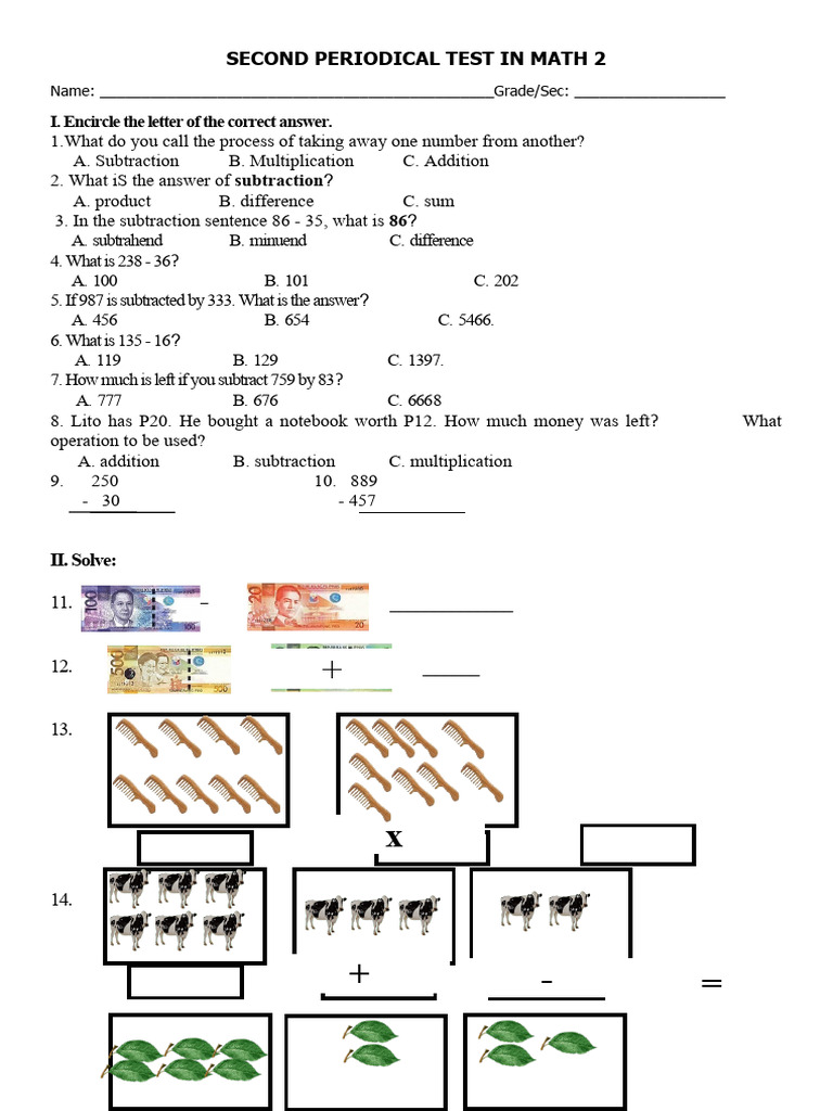 Math Periodical Test | PDF