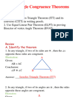 Triangle Congruence Theorems Applications of ITT and CITT
