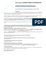 Preguntas de 1874 A 1902 Y Sobre Temas Económicos: Temática Modelo Político de La Restauración