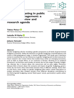 Polzer Et Al 2021 Gender Budgeting in Public Financial Management A Literature Review and Research Agenda