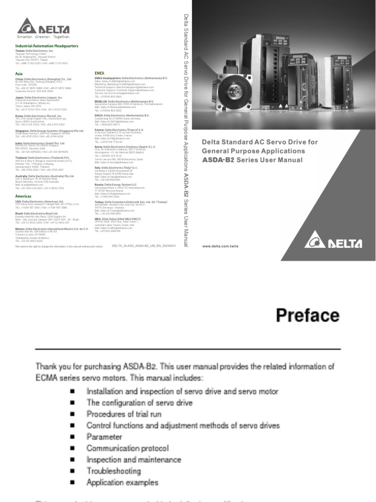 ASDA-B2 Series User Manual | PDF | Electric Motor | Electrical Wiring