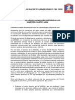 Union Sindical de Docentes Universitarios Del Perú - Informe