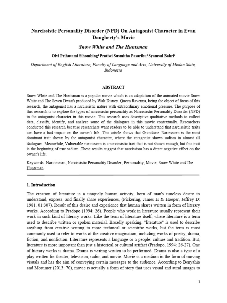 Article english drama performance group 13 pdf narcissism self esteem