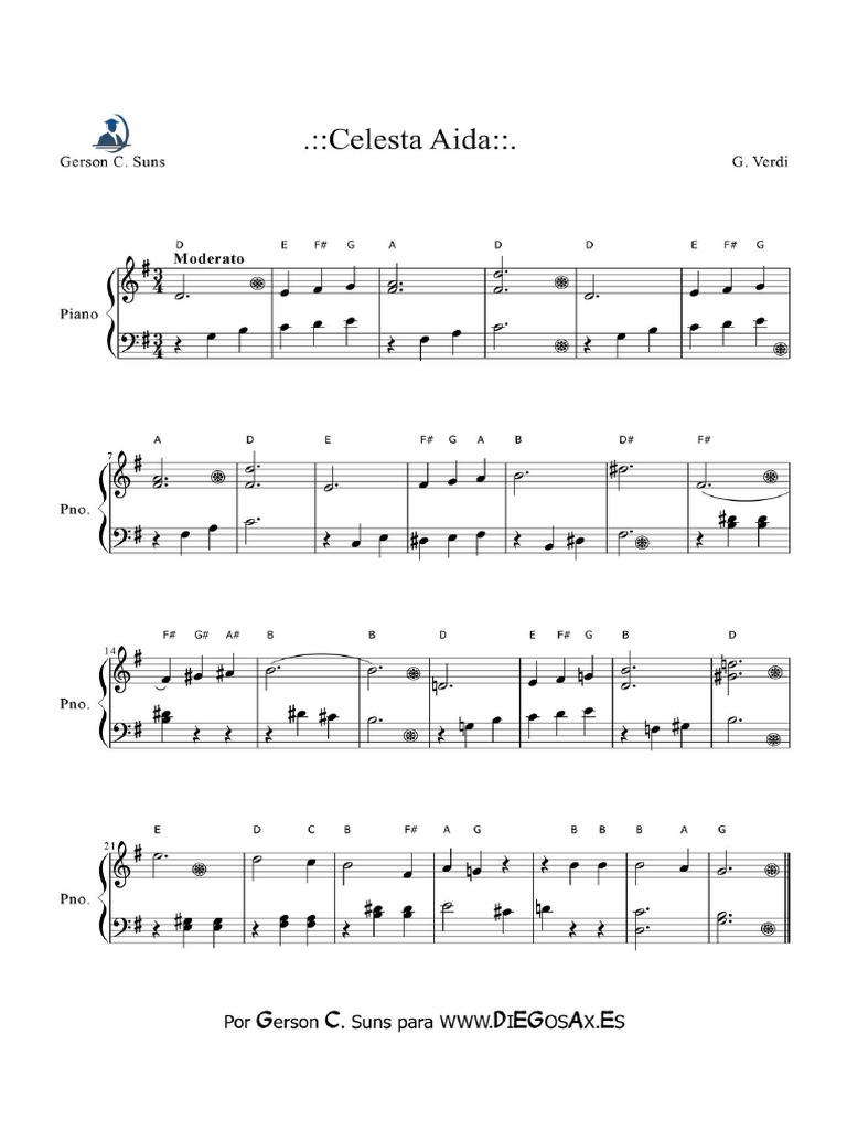 Aida Partitura para Piano | PDF