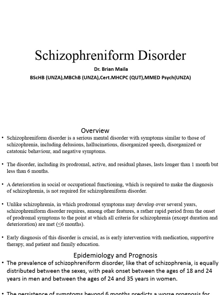 Schizophreniform Disorder Pdf