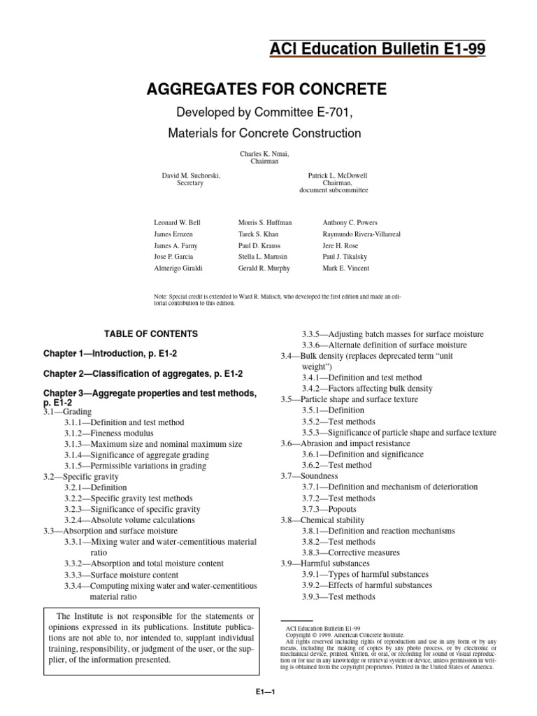 Aci E1-99 | PDF