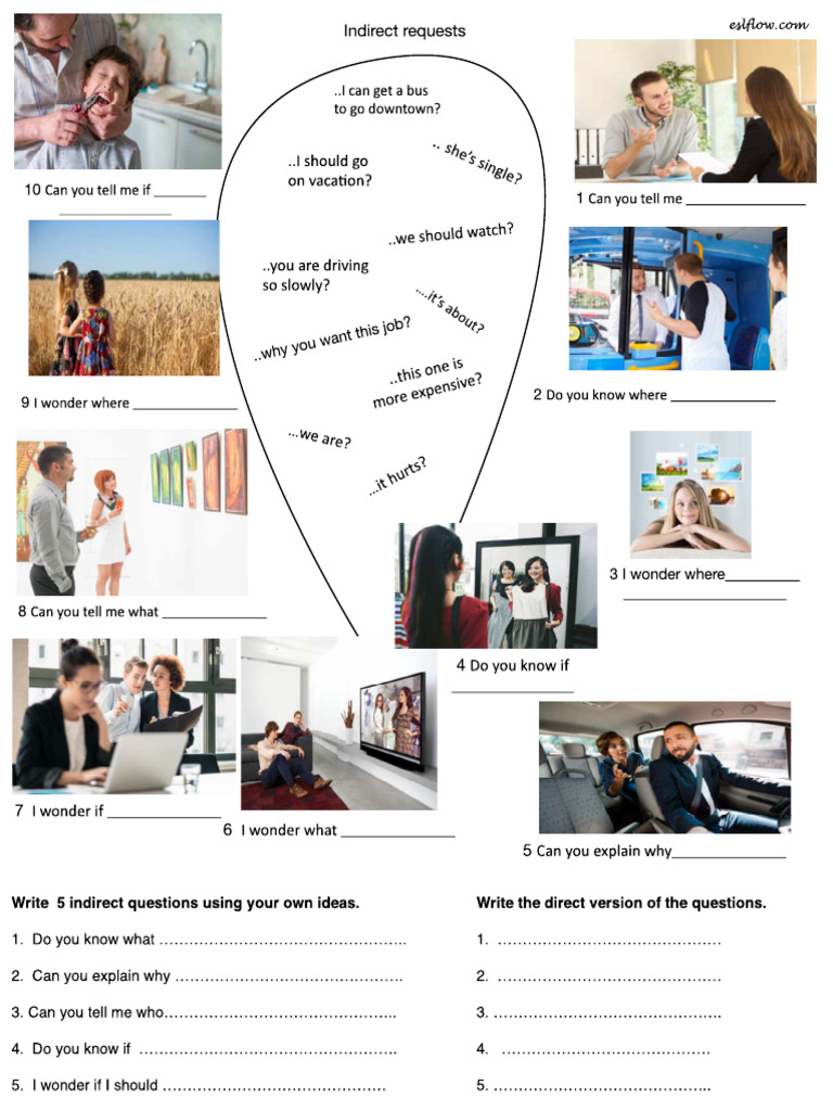 Indirect Questions. Exercise 1 | PDF